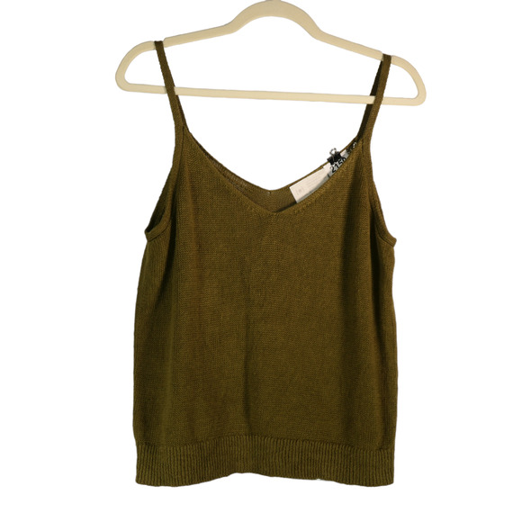 Reissue CA Knit Tank Top Womens Medium Olive Green Soft Stretchy Sleeveless - Picture 1 of 8